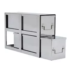 Upright double tray incl lid, height 139mm